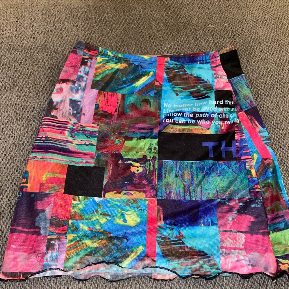 SHEIN Multicolor Patchwork Mini Skirt